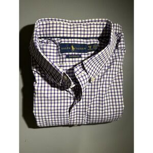 Ralph Lauren Performance Oxford Button-Down Shirt Purple Check 1XB Big Preppy